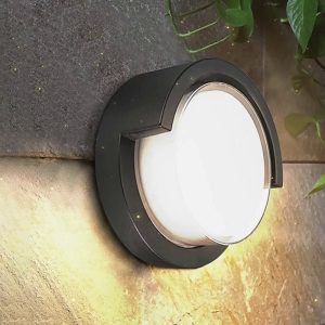 TY415 Round/Rectangular Metal/Acrylic Outdoor Wall Lamp, Black