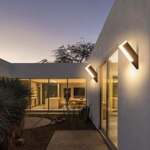 TY411 Geometric Acrylic Outdoor Wall Lamp, Black