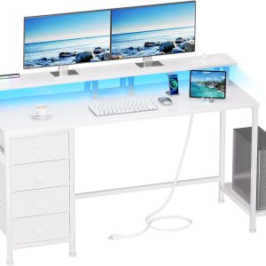 TY340 Computer Drawers Outlets Monitor Desk