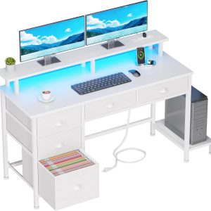 TY342 Computer Drawers Outlets Monitor Desk