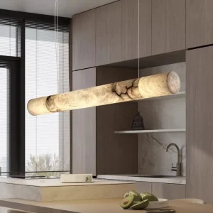TY379 Modern Copper Marble Linear Alabaster Pendant