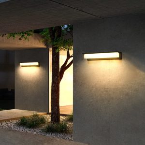 TY413 Rectangular Metal/Acrylic Outdoor Solar Wall Lamp, Black